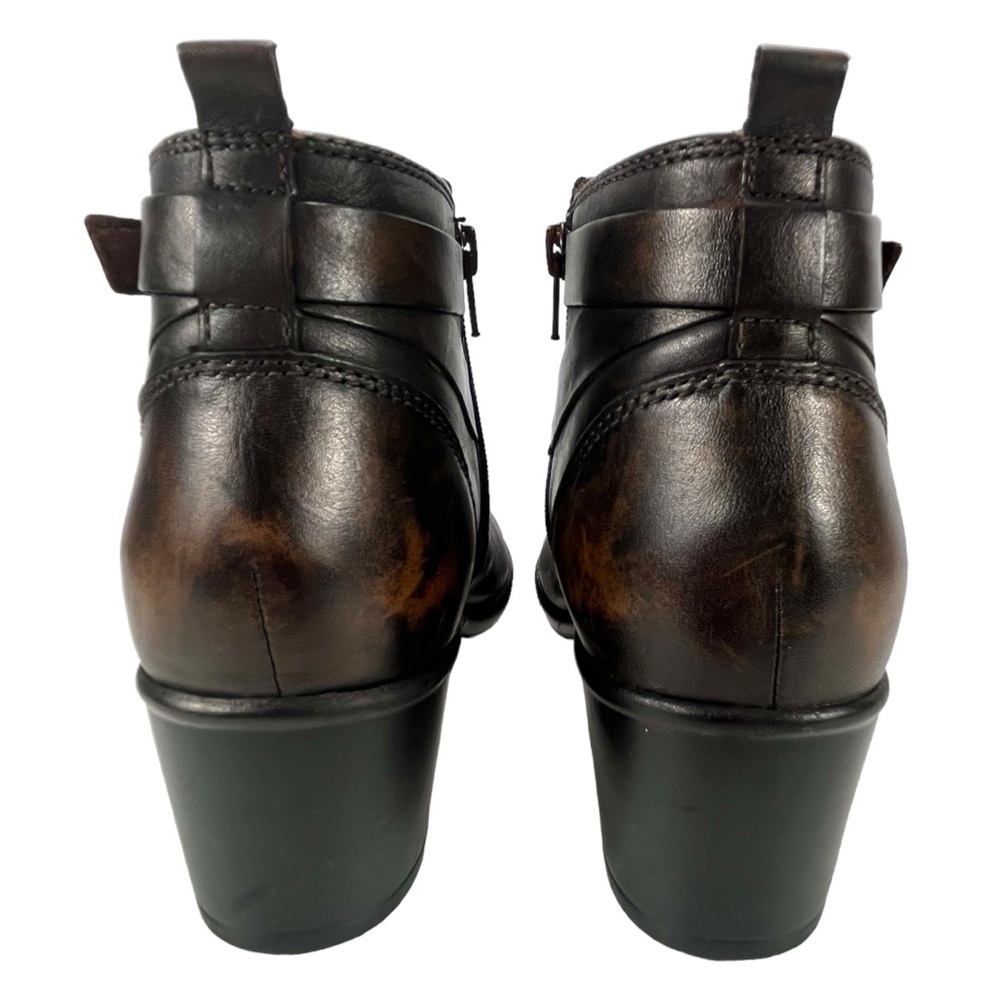 Clarks Women 9.5W Malia Hawthorn Brown Leather Side Zip‎ Ankle Boot - Picture 8 of 13